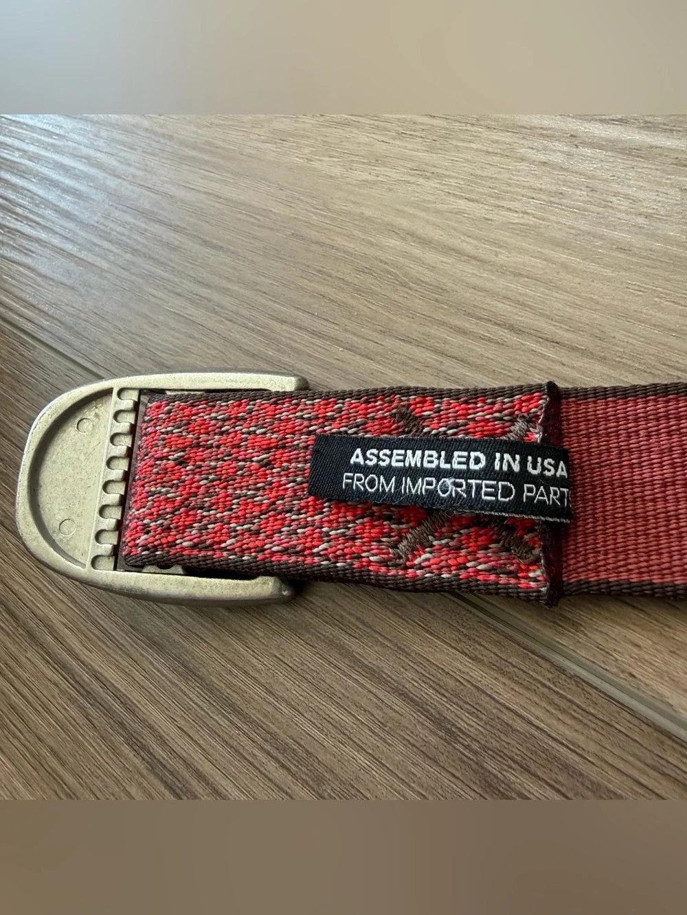 Men’s Woven Red Chaco Belt with Silver Buckle